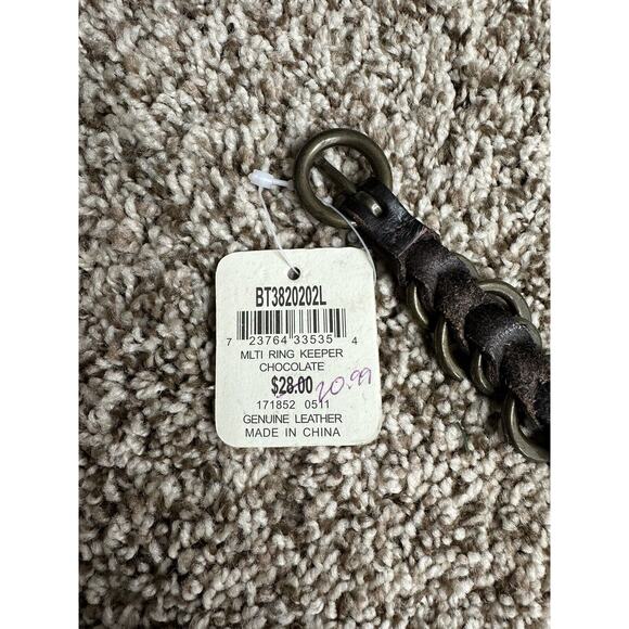 Fossil Multi Ring Keeper Chocolate Brown Leather Belt Slim Large - Picture 10 of 11